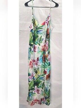 Anatomie Lucilla Women’s Large Printed 100% Silk Long Slip Dress New